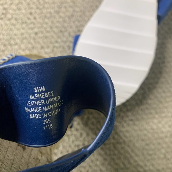 Marc Fisher Womens Sandals 8.5M Blue Suede Espadrilles Platform Phebe Strappy - Picture 9 of 10